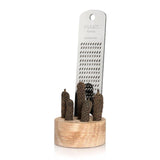 011 PEPPER - stainless steel grater. stand in natural oak. java long peppers. stylish gift pack.